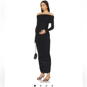 Bumpsuit black mesh off the shoulder dress in small